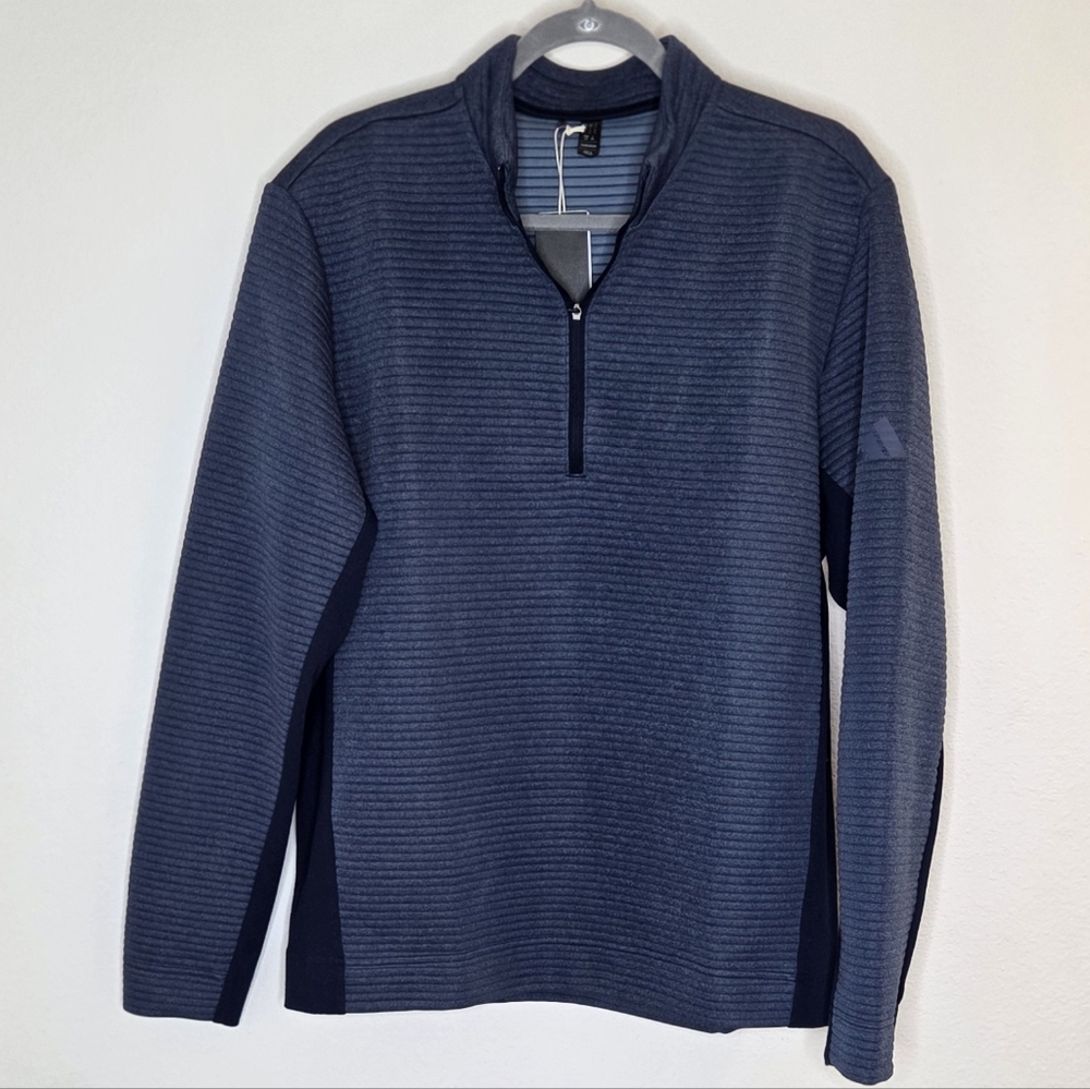 adidas Ultimate365 DWR Textured Quarter-Zip Golf Pullover - Size Large